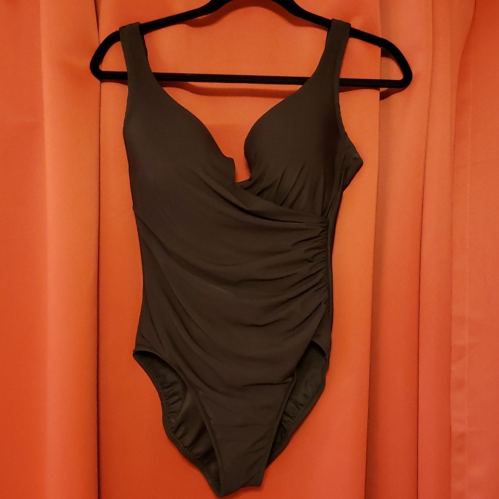 Miraclesuit Brown One-Piece Swimsuit Size 12
